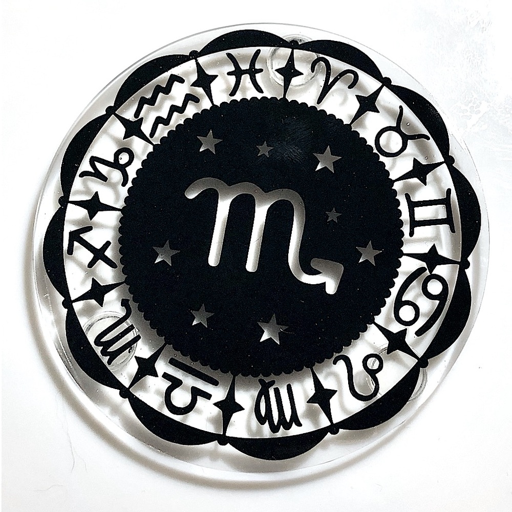 ✨Handmade✨♏️Scorpio  Zodiac Coaster set of 4 - Picture 5 of 8